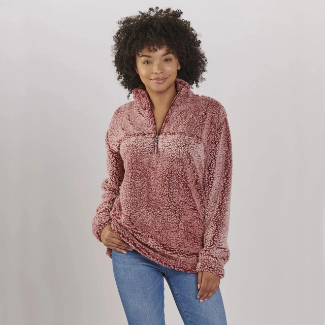 Frosty garnet sherpa pullover online